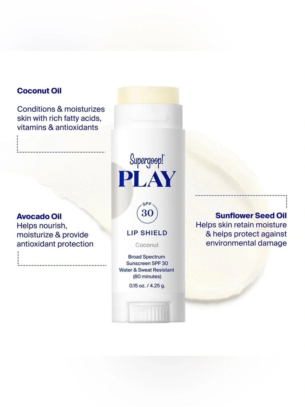 Supergoop!® PLAY Lip Shield SPF 30 in Coconut NEW